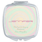 Personalized Bridesmaid Compact Mirror Pastel Spin