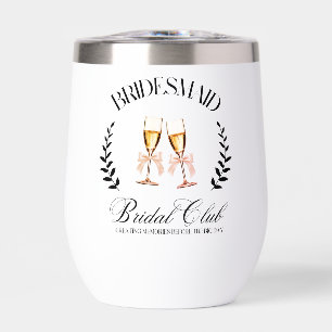 Personalized Bridesmaid Coquette Thermal Wine Tumbler