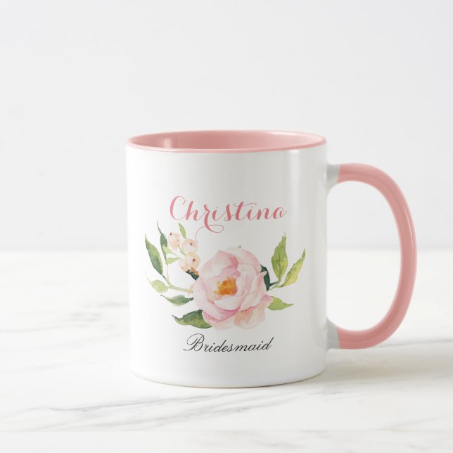 Personalized Bridesmaid Floral-2 Mug (Right)