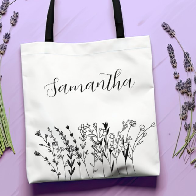 Personalized Bridesmaid Floral Bachelorette Tote Bag (Personalized Bachelorette Tote Bags)