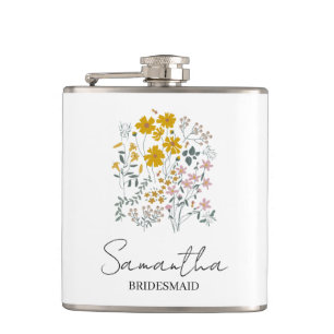 Personalized Bridesmaid Flower Women Wedding Flask