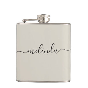Personalized Bridesmaid Gift Beige Wedding Flask