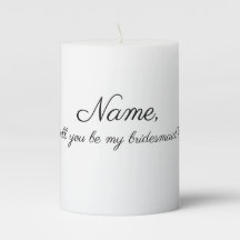 Personalized Bridesmaid Gift Candle