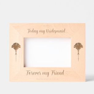Personalized Bridesmaid Gift (date and names) Engraved Frames