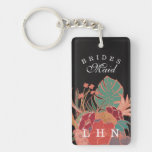Personalized Bridesmaid Gift Keychain Floral at Zazzle