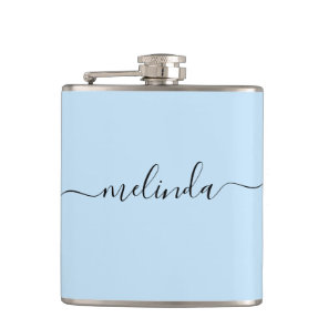 Personalized Bridesmaid Gift Pastel Blue Wedding Flask