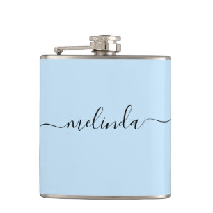 Personalized Bridesmaid Gift Pastel Blue Wedding Flask