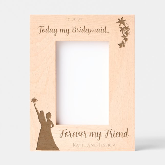 Personalized Bridesmaid Gift (portrait) Engraved Frames (Front)
