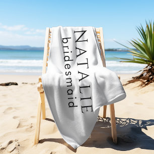 Personalized Bridesmaid Gift Wedding Bridal Party Beach Towel