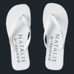 Personalized Bridesmaid Gift Wedding Bridal Party Flip Flops<br><div class="desc">Introducing our Personalized Bridesmaid Gift Wedding Bridal Party Flip Flops, a stylish and comfortable gift to express your appreciation to your bridesmaids and bridal party. These flip flops are designed with a range of key phrases, making them an ideal choice for thanking your closest friends and family on your special...</div>