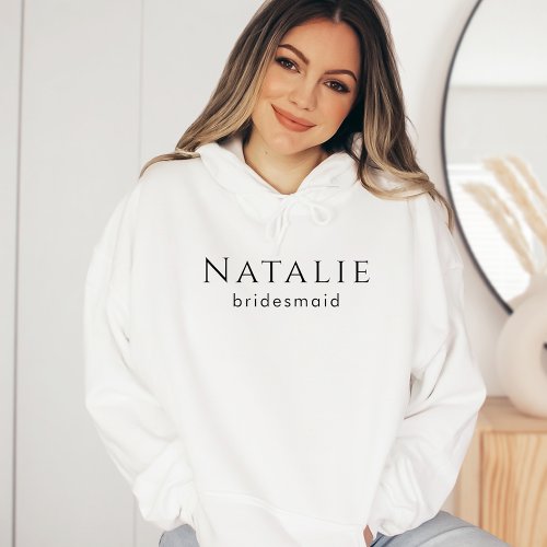 Personalized Bridesmaid Gift Wedding Bridal Party Hoodie