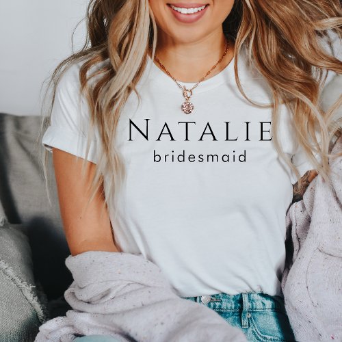 Personalized Bridesmaid Gift Wedding Bridal Party T_Shirt