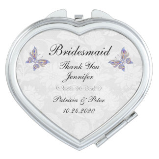 Personalized Bridesmaid Heart Compact Mirror
