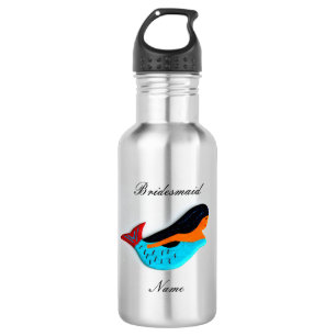 Personalized bridesmaid mermaid stainless steel water bottle
