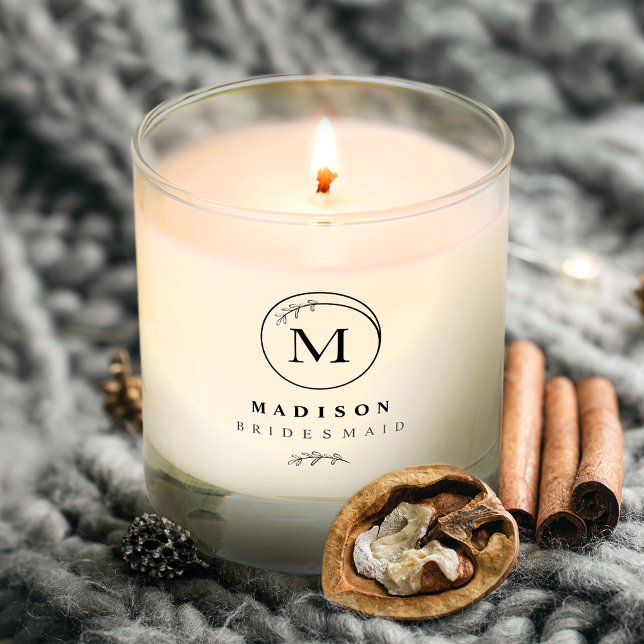 Personalized Bridesmaid Modern Bachelorette Scented Candle (Creator Uploaded)