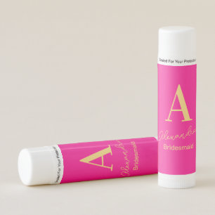 Personalized Bridesmaid Modern Monogram Lip Balm