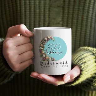 personalized bridesmaid monogram bridal party coffee mug