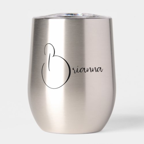 Personalized Bridesmaid Name Typography Thermal Wine Tumbler