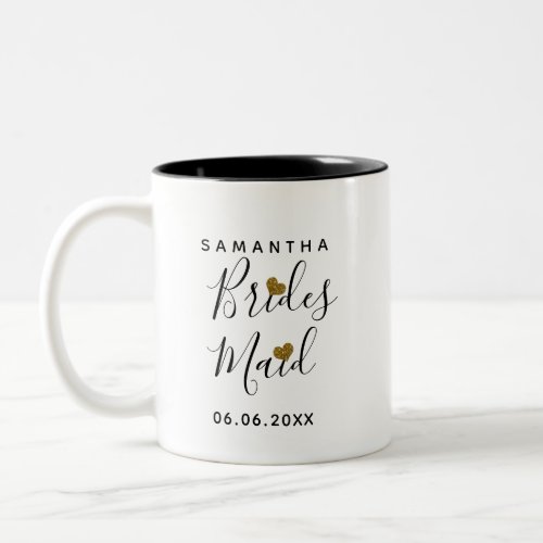 Personalized Bridesmaid Name Wedding Favor Two_Tone Coffee Mug