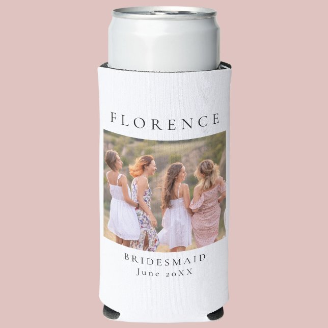 Personalized Bridesmaid Photo  Seltzer Can Cooler (Creator Uploaded)