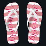 Personalized Bridesmaid Pink Or Any Color Stripes Flip Flops<br><div class="desc">Pink Stripes Pattern - Change to Any Color by clicking customize. And say anything you want.  Make these one of a kind flip flops that have YOUR message on them.  Be the talk of the beach!</div>