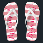 Personalized Bridesmaid Pink Or Any Color Stripes Flip Flops<br><div class="desc">Pink Stripes Pattern - Change to Any Color by clicking customize. And say anything you want.  Make these one of a kind flip flops that have YOUR message on them.  Be the talk of the beach!</div>