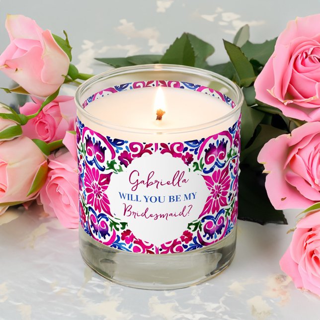 Personalized Bridesmaid Proposal bridal gifts Scented Candle (Personalized Bridesmaid Proposal bridal gifts Scented Candle bridal party gifts Matron of Honor )