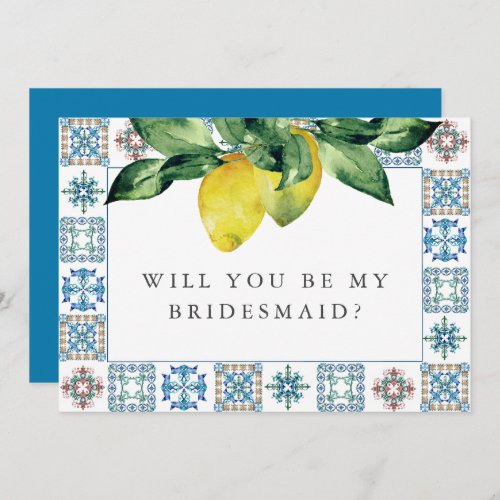 Personalized Bridesmaid Proposal Cards Lemons  