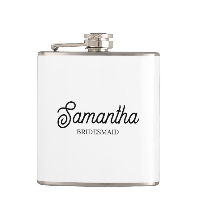 Personalized Bridesmaid Proposal Gift Bachelorette Flask (Front)