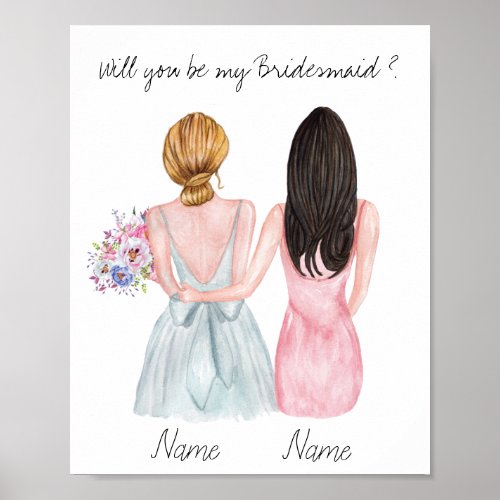 Personalized Bridesmaid Proposal Gift Poster