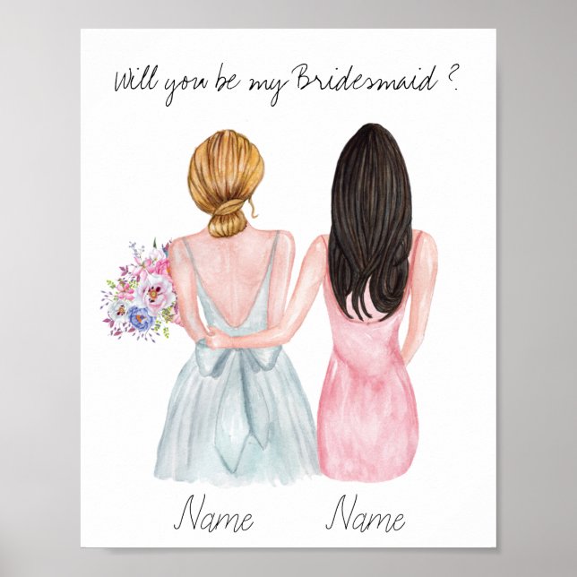 Personalized Bridesmaid Proposal Gift Poster (Front)