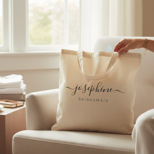 Personalized Bridesmaid Proposal Name Wedding Tote Bag