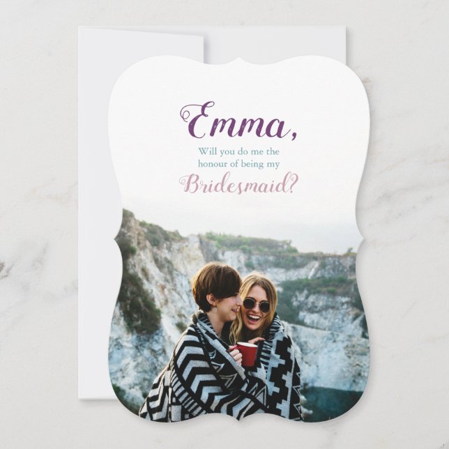 [Personalized] Bridesmaid Proposal Photo Invitation (Front)