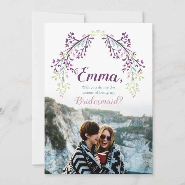 [Personalized] Bridesmaid Proposal Photo Invite (Front)