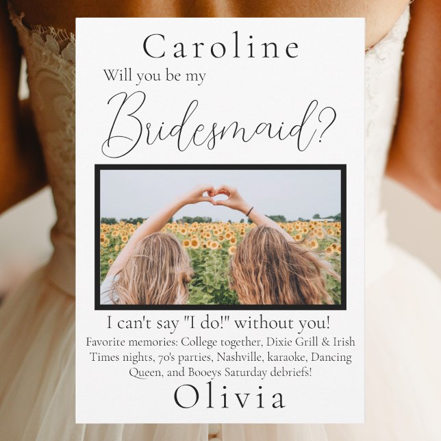 Personalized Bridesmaid Proposal Photo Memories Invitation (Creator Uploaded)