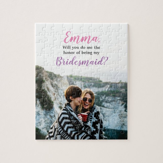 [Personalized] Bridesmaid Proposal Photo Puzzle (Vertical)