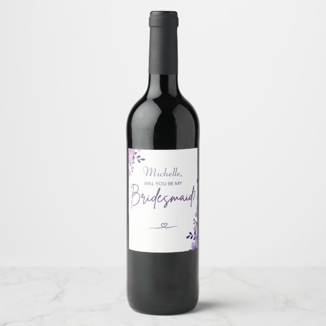Personalized Bridesmaid Proposal Wine Gift Label (Front)