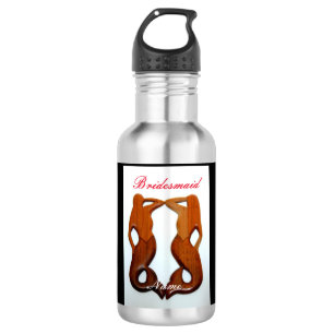 personalized bridesmaid redhead mermaid stainless steel water bottle