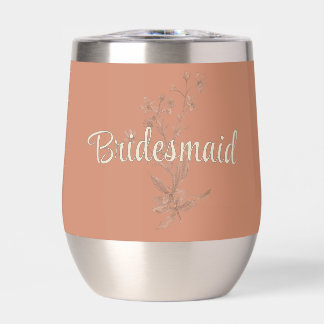 Personalized Bridesmaid Rustic Boho Wildflowers Th Thermal Wine Tumbler