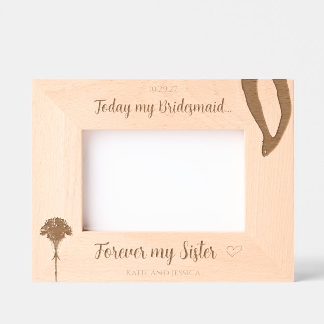 Personalized Bridesmaid/Sister Gift Engraved Frames (Front)