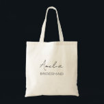 Personalized Bridesmaid Tote Bag<br><div class="desc">Create a personalized tote for all the special people in your wedding. The name and title can be customized to fit your exact needs/wording.</div>