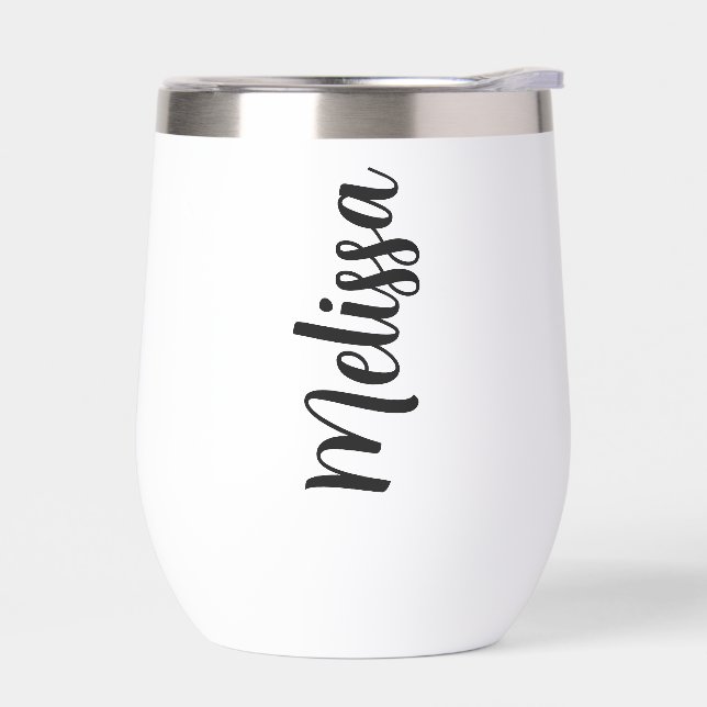 Personalized Bridesmaid Tumblers, Custom Bachelore Thermal Wine Tumbler (Left)