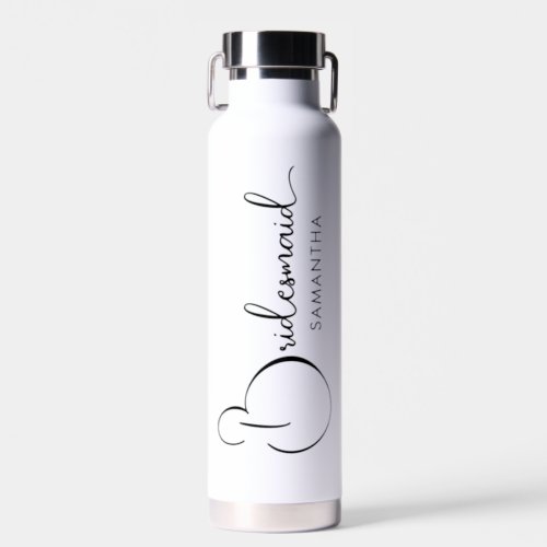Personalized Bridesmaid Typography Water Bottle