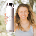Personalized Bridesmaid  Water Bottle<br><div class="desc">This Personalized Bridesmaid Water Bottle is a modern and elegant gift, perfect for your bridal party. Featuring a minimalist black-and-white design with delicate flower line accents and graceful calligraphy, it adds a touch of sophistication to any bridesmaid gift collection. Ideal for bachelorette celebrations or wedding day keepsakes, this stylish and...</div>