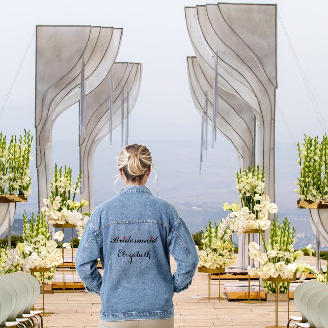 Personalized Bridesmaid Wedding Bachelorette Party Denim Jacket (Personalized Bridesmaid Wedding Bachelorette Party Denim Jacket)