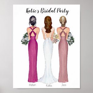 Personalized Bridesmaid Wedding Gift Print