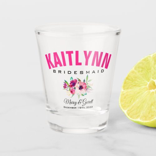 PERSONALIZED BRIDESMAID WEDDING PARTY SHOT GLASS