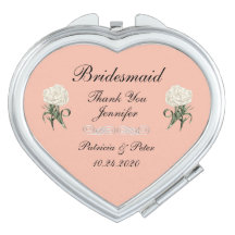 Personalized Bridesmaid White Carnation