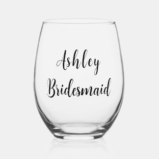 Personalized Bridesmaid Wine Glass