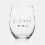 Personalized Bridesmaid Wine Glass Proposal Gift<br><div class="desc">Discover the perfect way to say "thank you" to your bridesmaids with our Personalized Bridesmaid Wine Glass Proposal Gift. Each wine glass is meticulously crafted to celebrate the unique bond you share with your bridal party. Whether for a bridal shower, bachelorette party, or the wedding day itself, these wine glasses...</div>